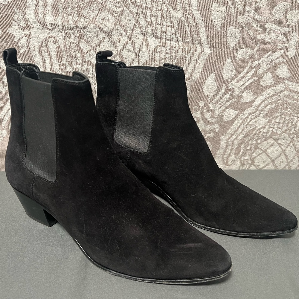 Saint Laurent black suede boots, women’s size 8